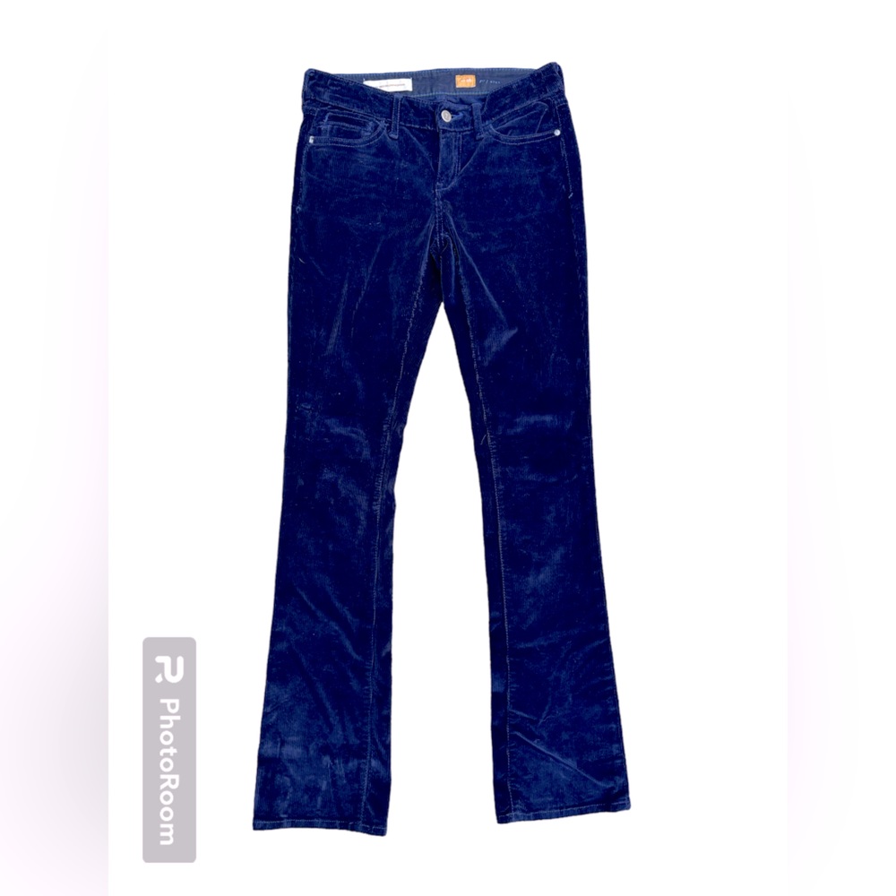 Pilcro and The Letterpress Low Rise Straight Leg Blue Corduroy Stet Pants Sz 26